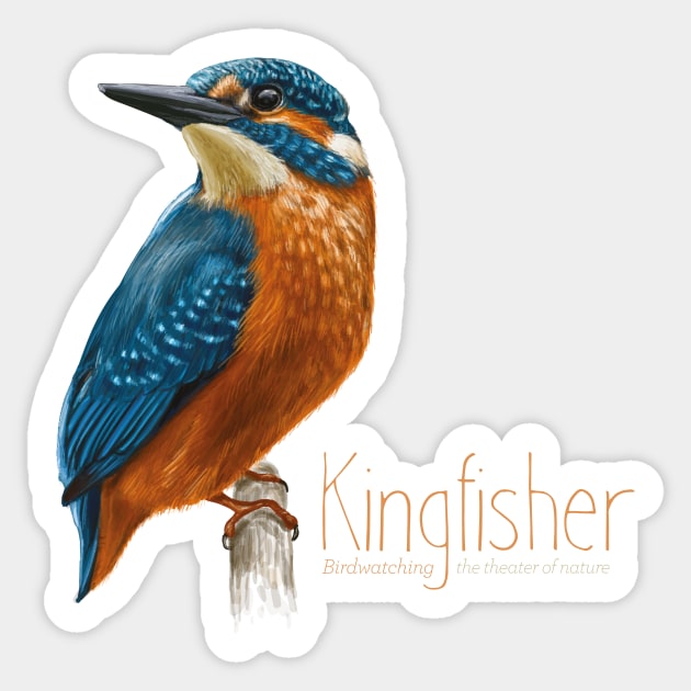 Kingfisher bird - Wildlife observation - birs illustration Sticker by OutfittersAve